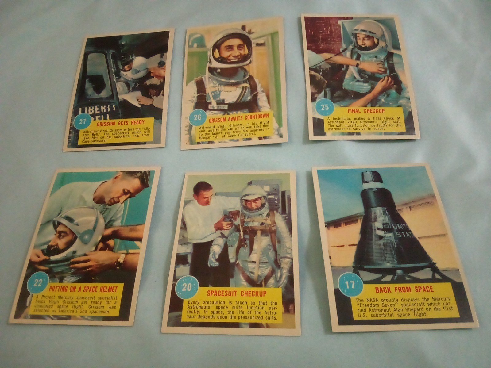 Vintage 1963 Astronaut Trading Cards Lot of 6