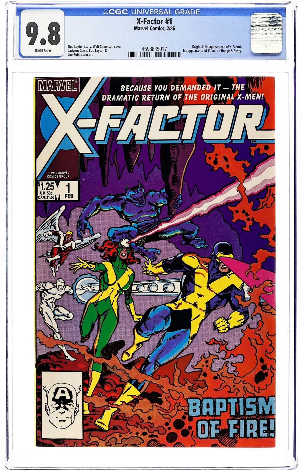 X-Factor 1D CGC 9.8 1986 4698835017 1st app. X-Factor