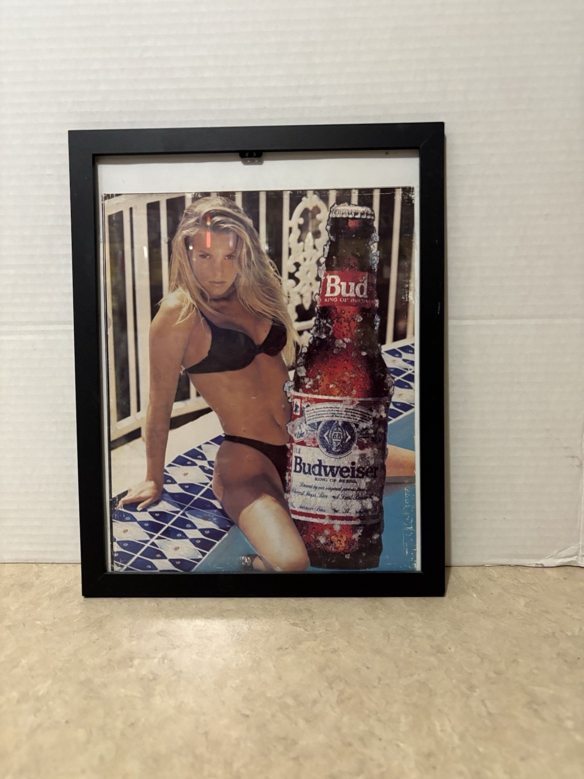 Budweiser Beer Advertisement And 8 X 10 Photo Girl By Water