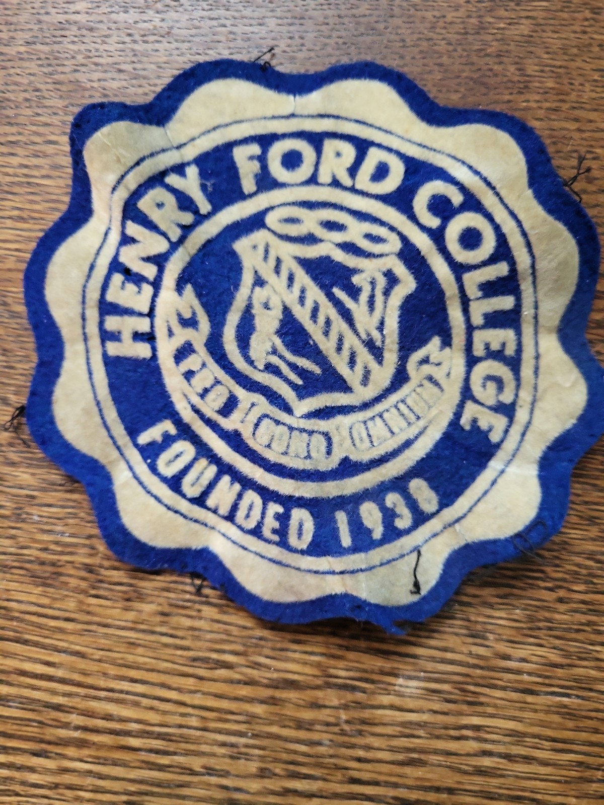 Rare Vintage Henry Ford College Round 1938 Patch Rare Vintage Henry Ford College Round 1938 Patch
