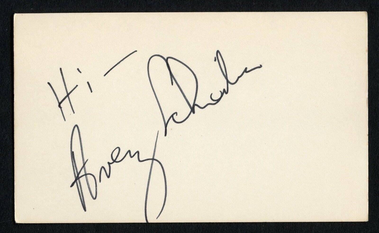 Avery Schreiber d2002 signed auto Vintage 3x5 Hollywood: Actor Chico & the Man