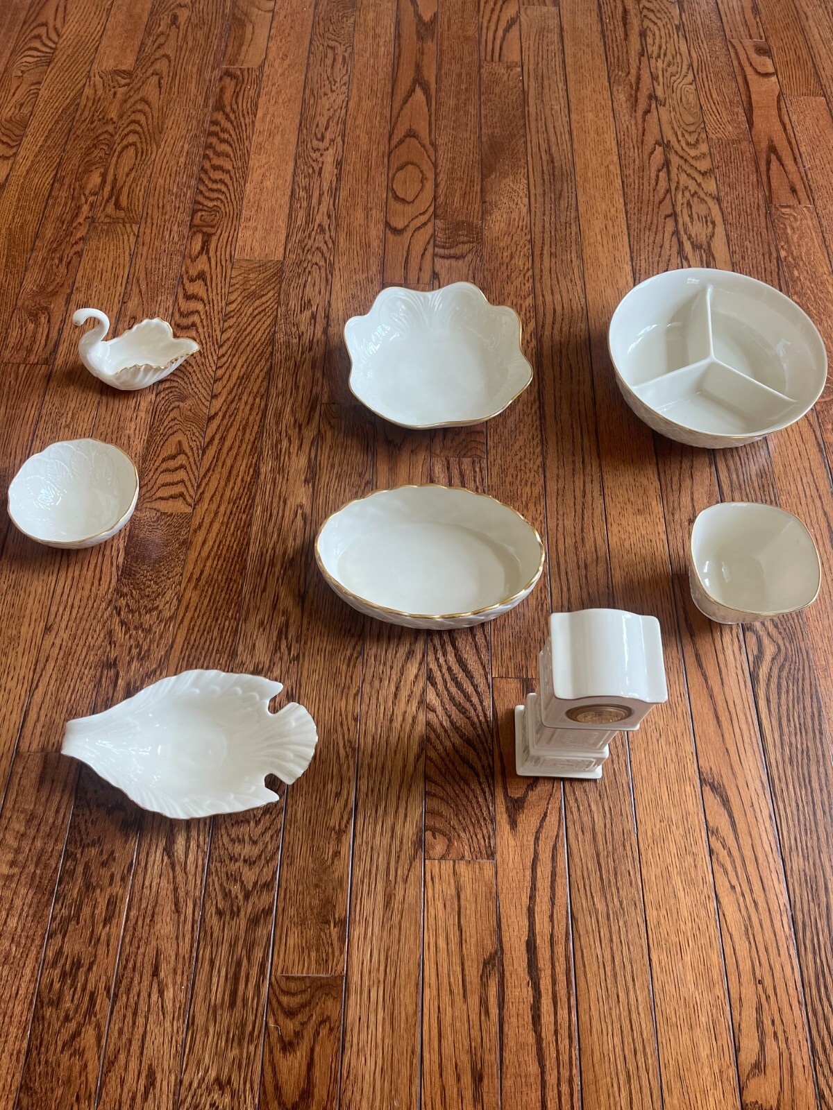 Lenox Ivory Elegant Porcelain Collections 24K Gold Trim  Lot Of 8