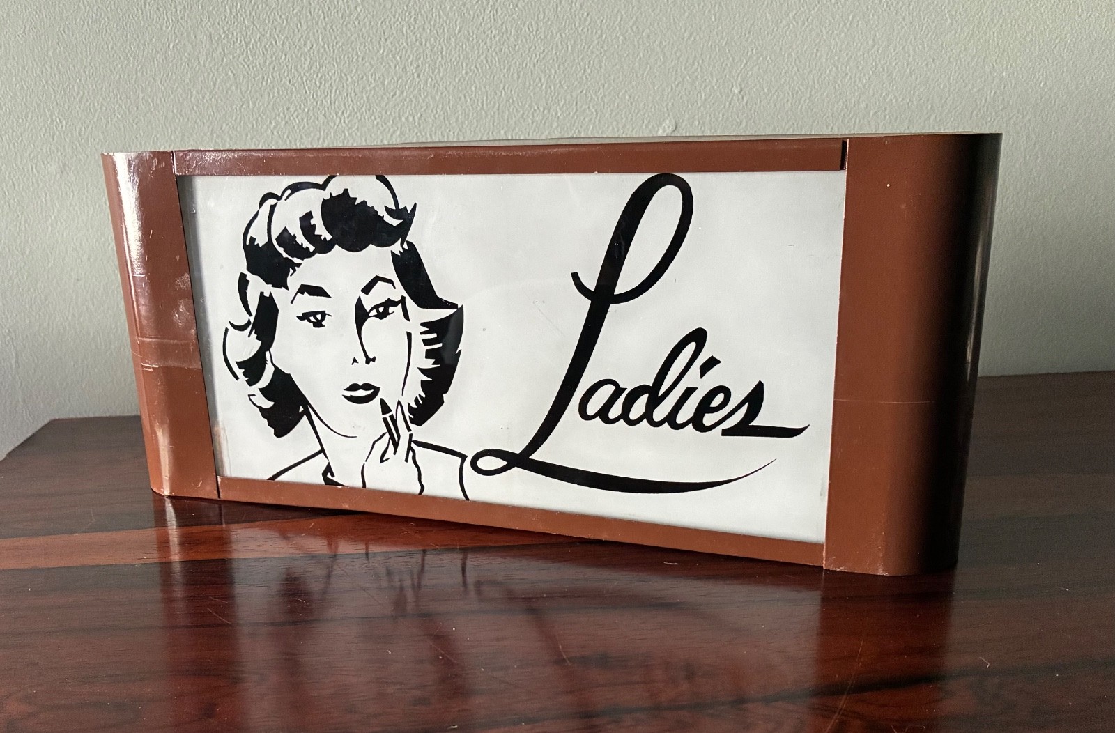 Vintage 1930's ladies Rest Room Electric Sign Glass Insert Vintage 1930's ladies Rest Room Electric Sign Glass Insert