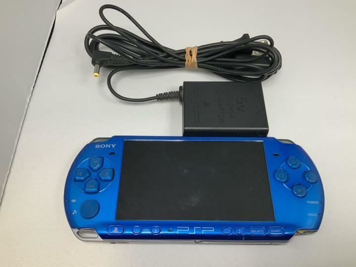 PSP Playstation Portable Vibrant Blue PSP - 3000 VB Console w/ Charger USED