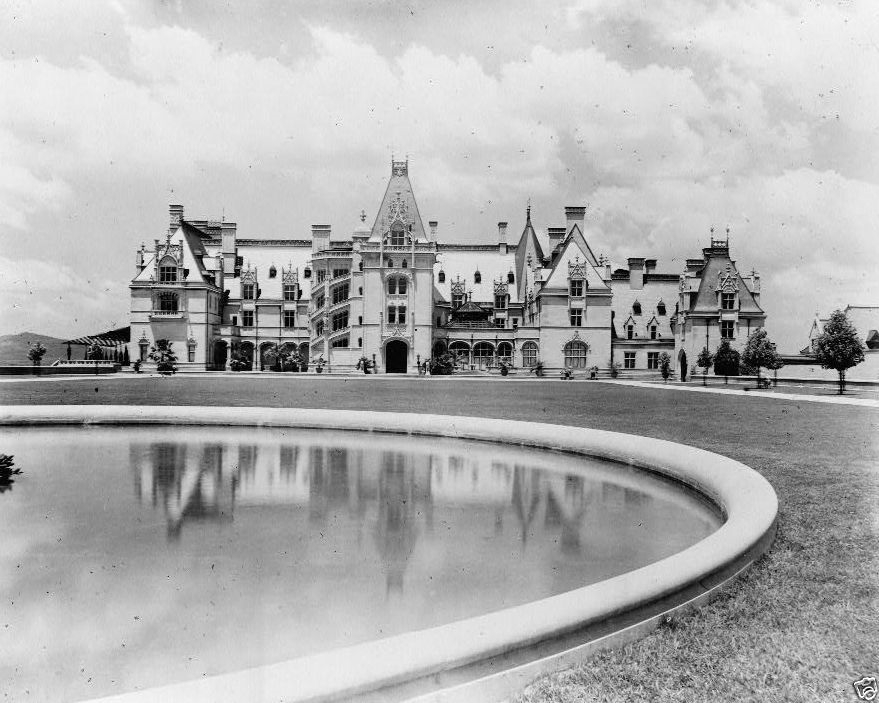 Biltmore House Estate and grounds reflected in fountain 1900 New 8x10 Photo