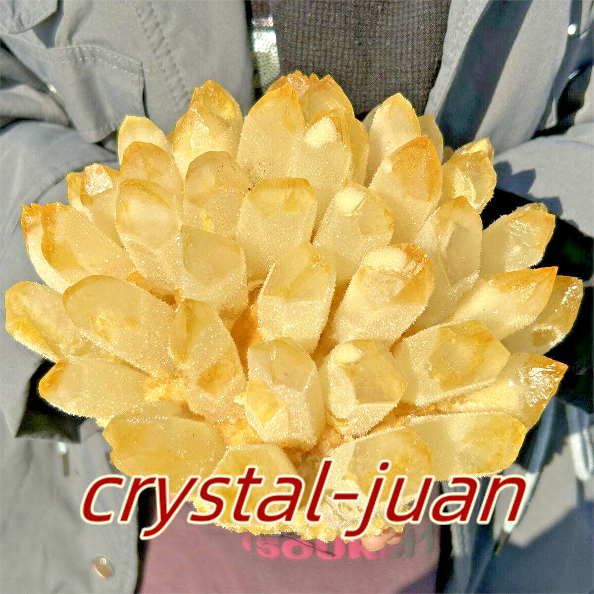 12LB+ Large yellow Quartz Crystal Cluster Mineral Specimen Crystal heal