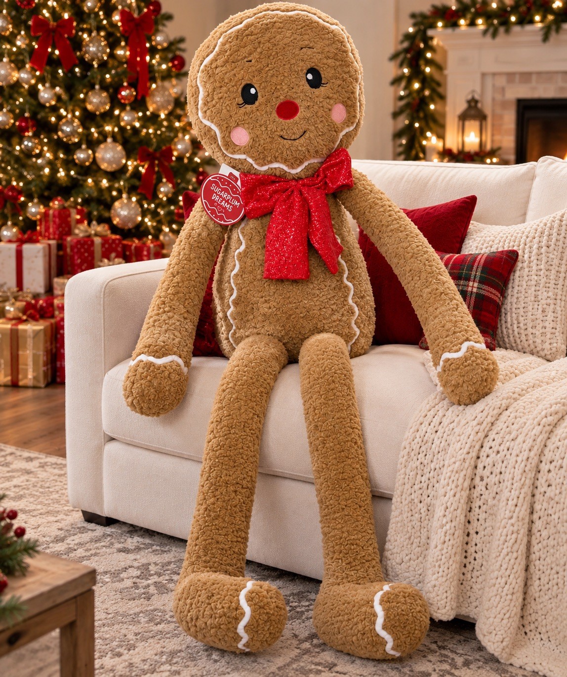 Sugarplum Dreams Giant Gingerbread Man Plush 49