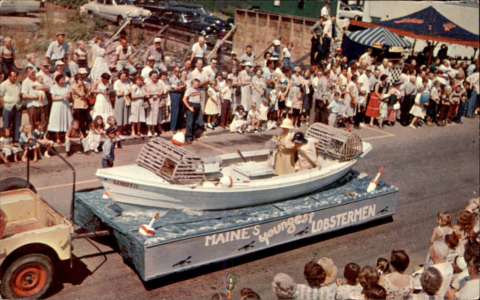 Rockland ME Seafoods Festival Parade Float c1950s-60s Vintage Postcard