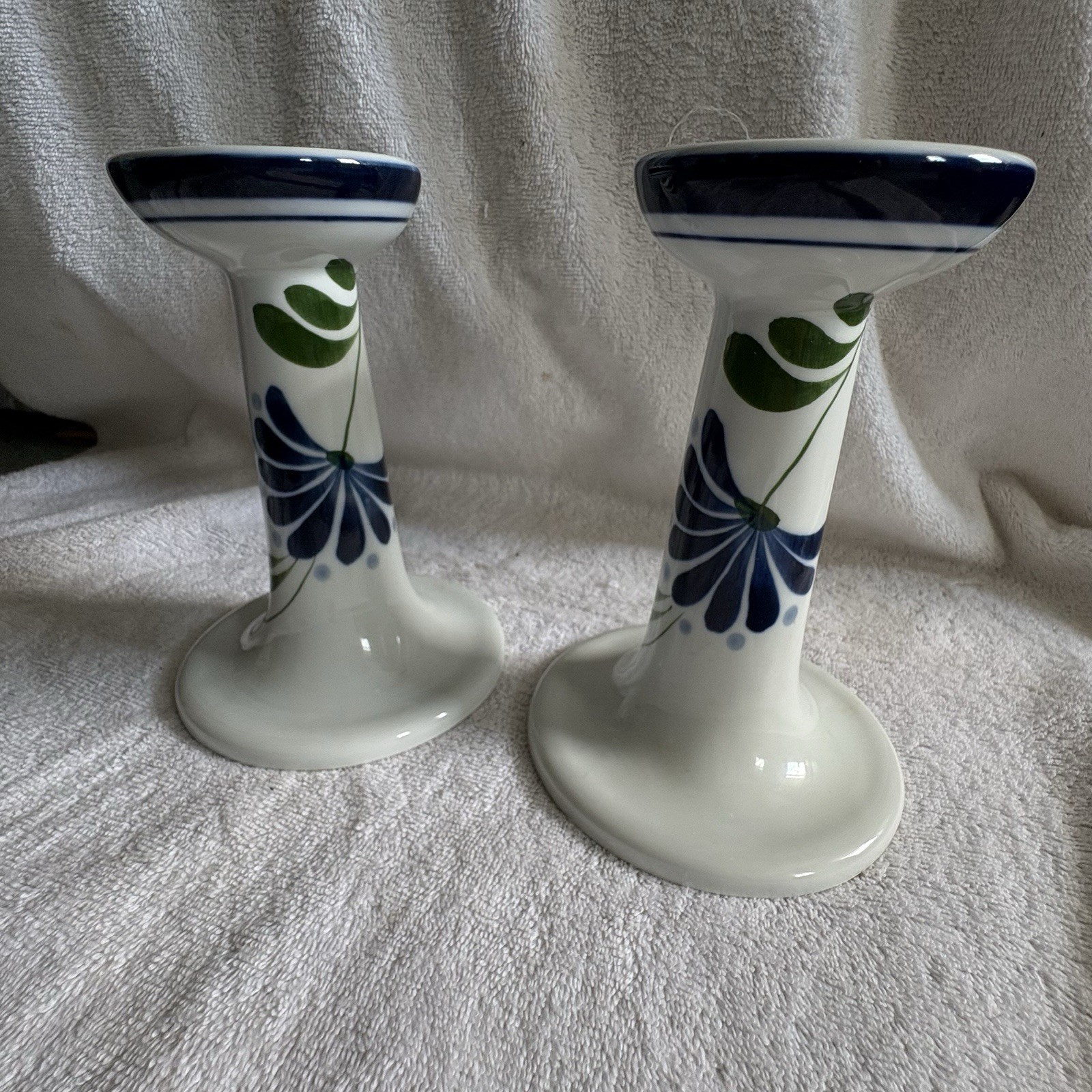 Dansk Sage Song Pattern Set Of Two Candlestick Holders Vintage 