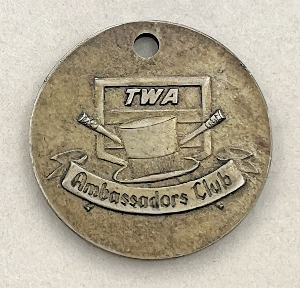 TWA Ambassadors Club Key Tag 1950's Finder Drop in Mailbox Token 7271