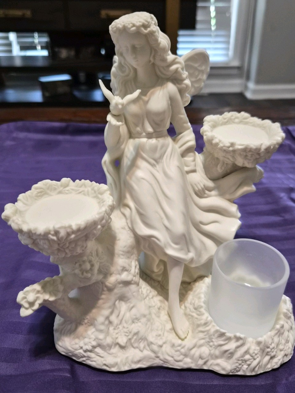 PartyLite White Fairy P7298 Ariana's Garden Candle Holder In Box No Issues