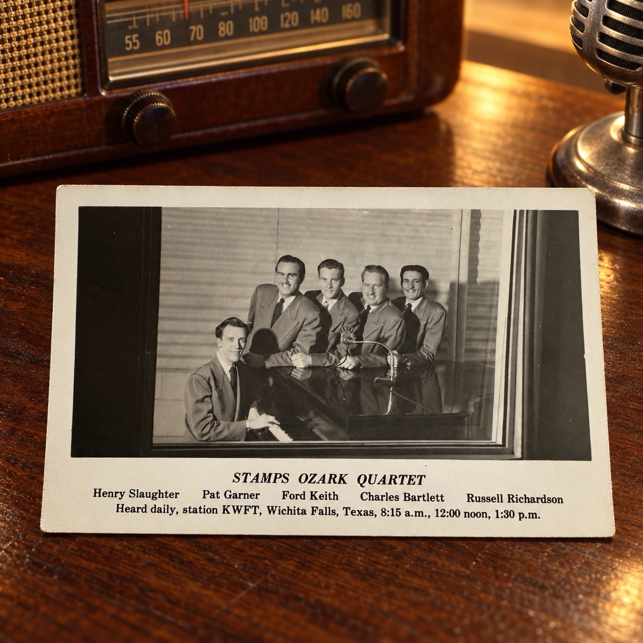 1940s Stamps Ozark Quartet KWFT Wichita Falls Texas Gospel Rare Photo Postcard