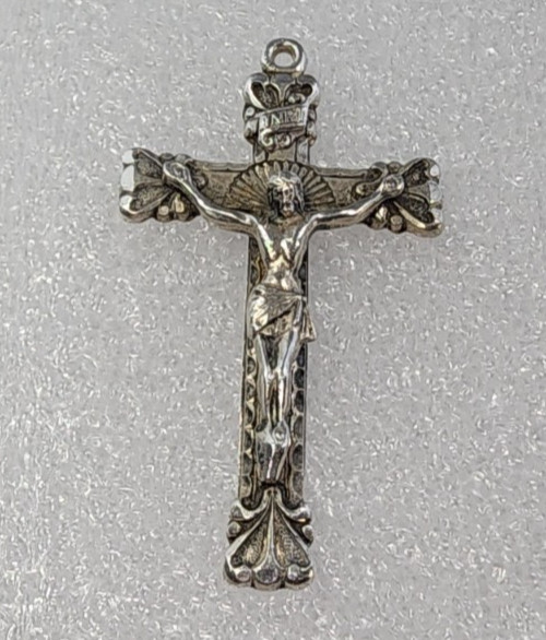 Vintage Creed Sterling Silver Crucifix Cross Pendant 2 \
