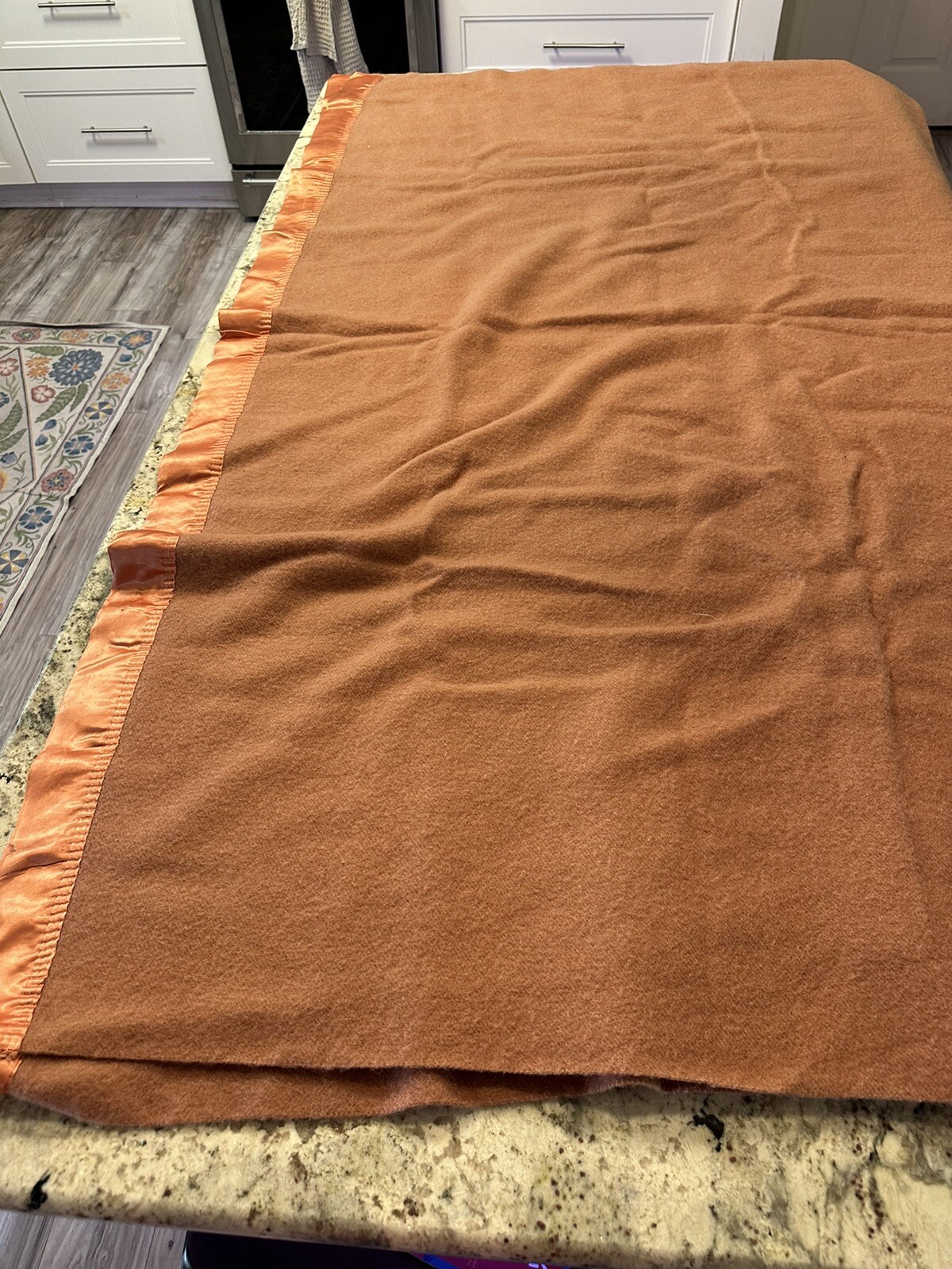 Vintage CHATHAM Wool Blanket Satin Trim Modern Farmhouse Rustic Cabin Cottage