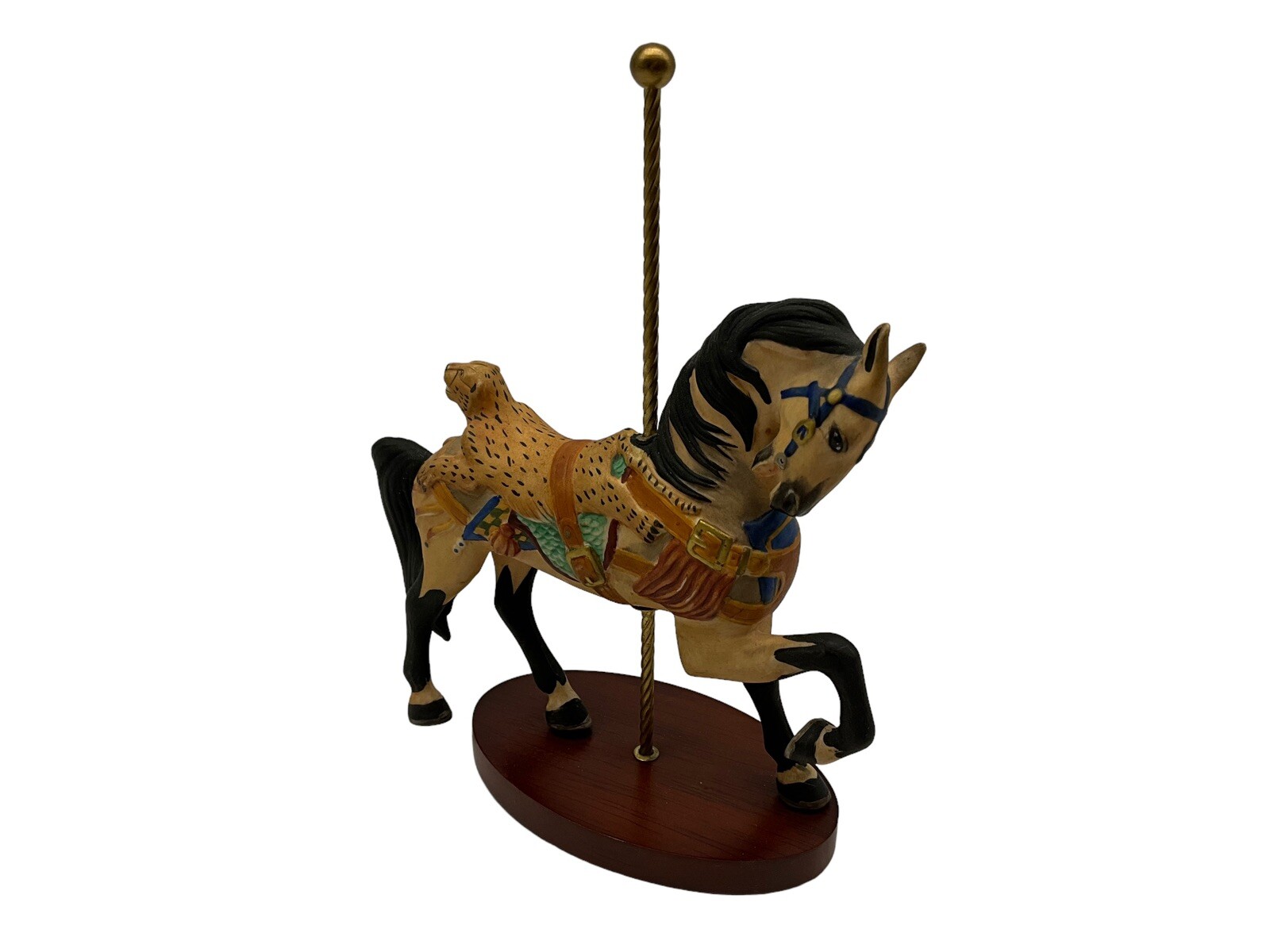 Franklin Mint Leopard Saddle Horse Treasury Of Carousel Art Porcelain Horse