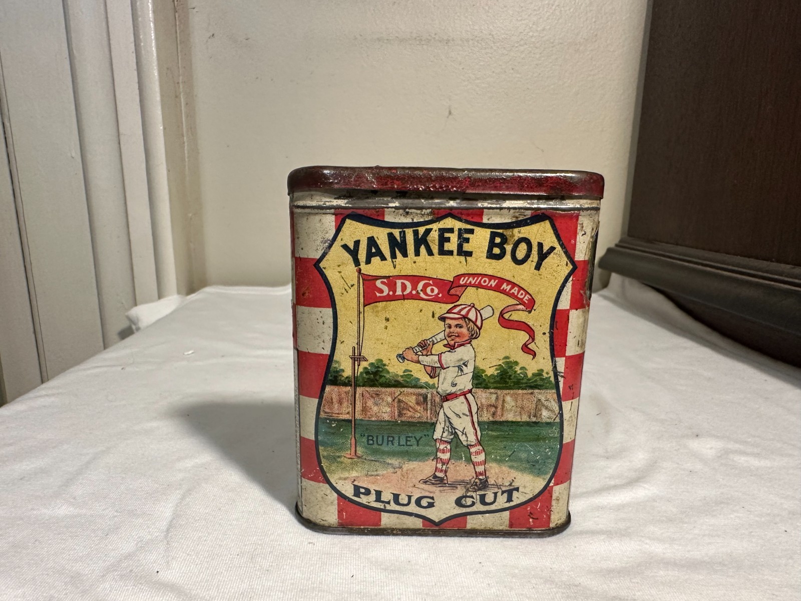YANKEE BOY TOBACCO TIN with TAX STAMP