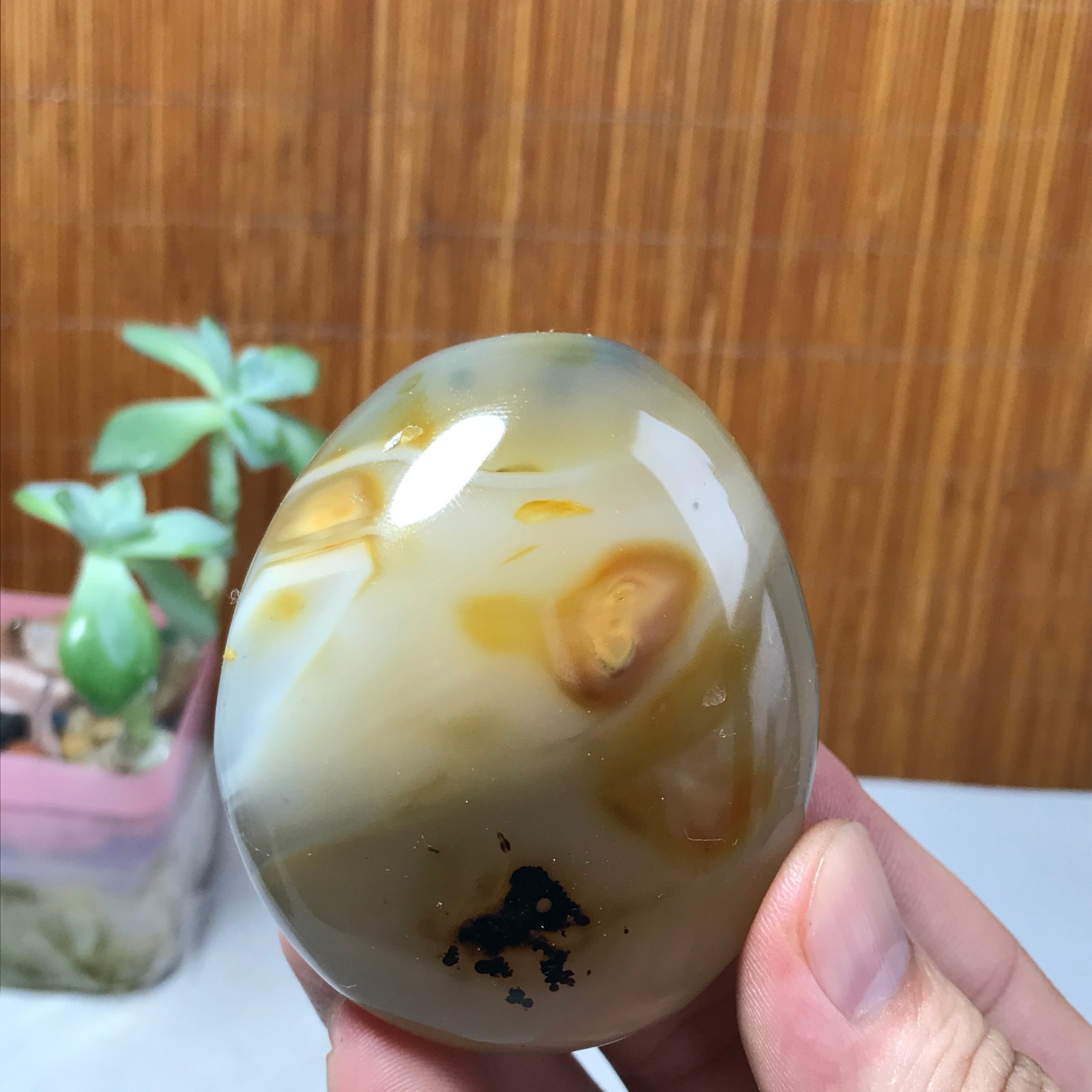 67-55-35mm Natural aquatic plants agate pretty Crystal specimens 181g A1639
