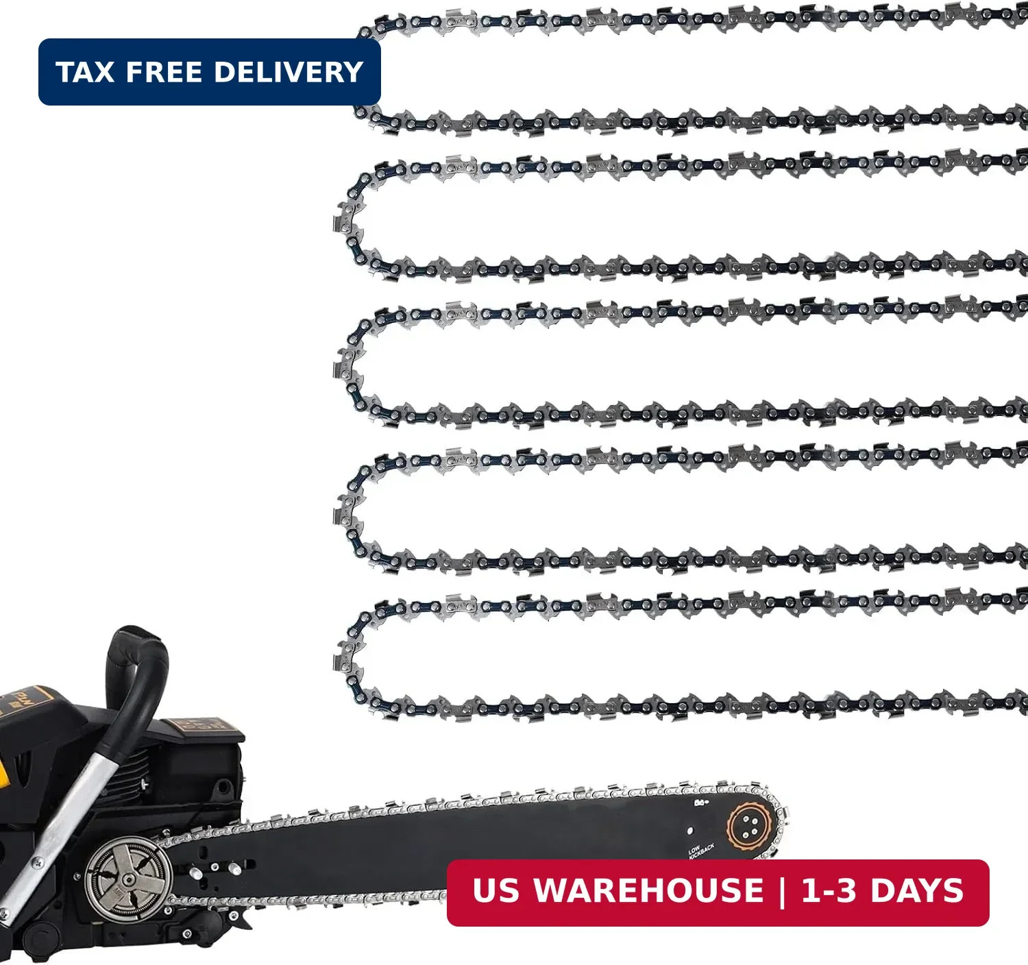 5 Pack 14 Inch Chainsaw Chain 52 Drive Links .050\