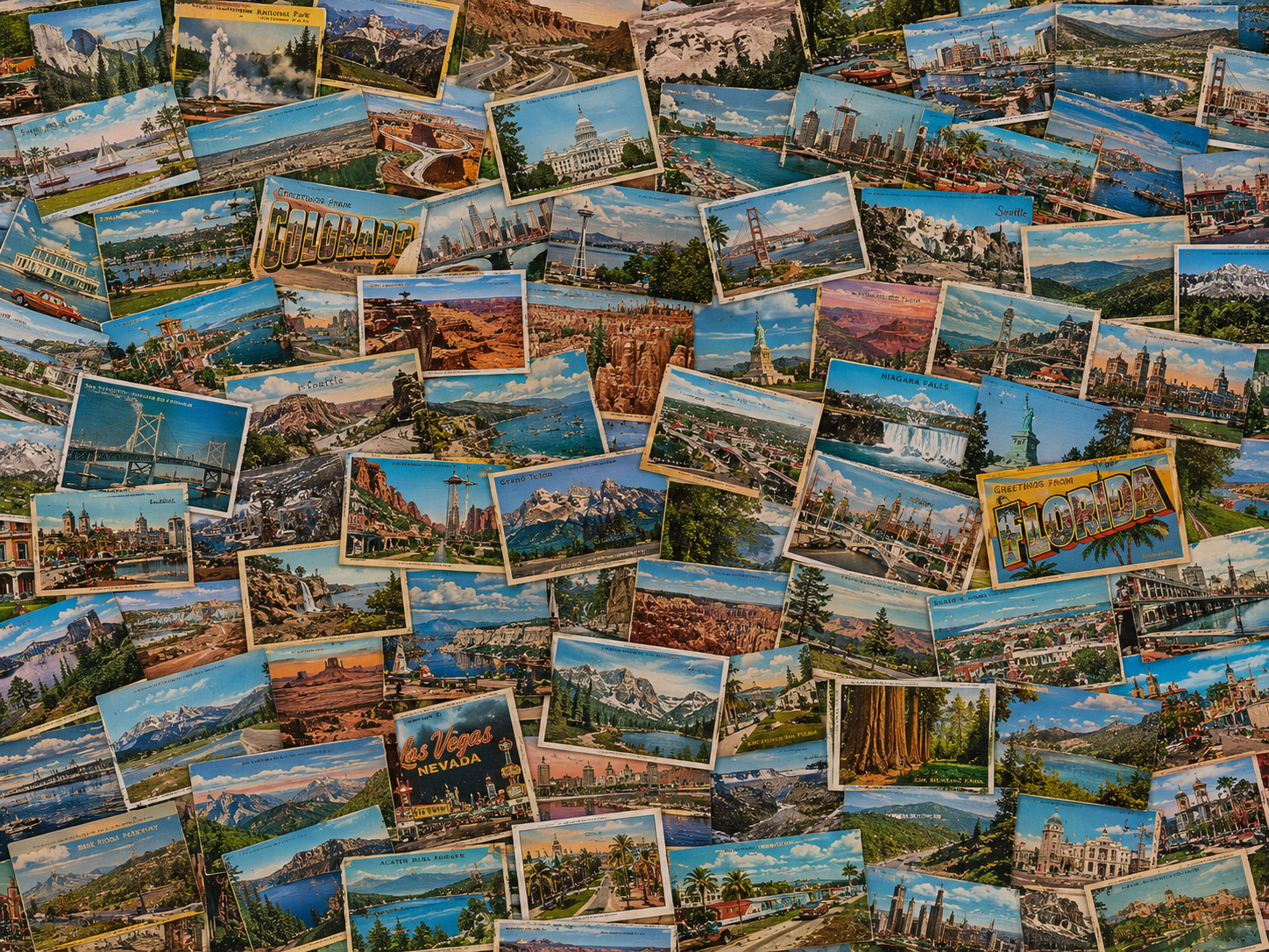 Lot Of 100 New Jersey Postcards Inc Litho Linen & Chrome