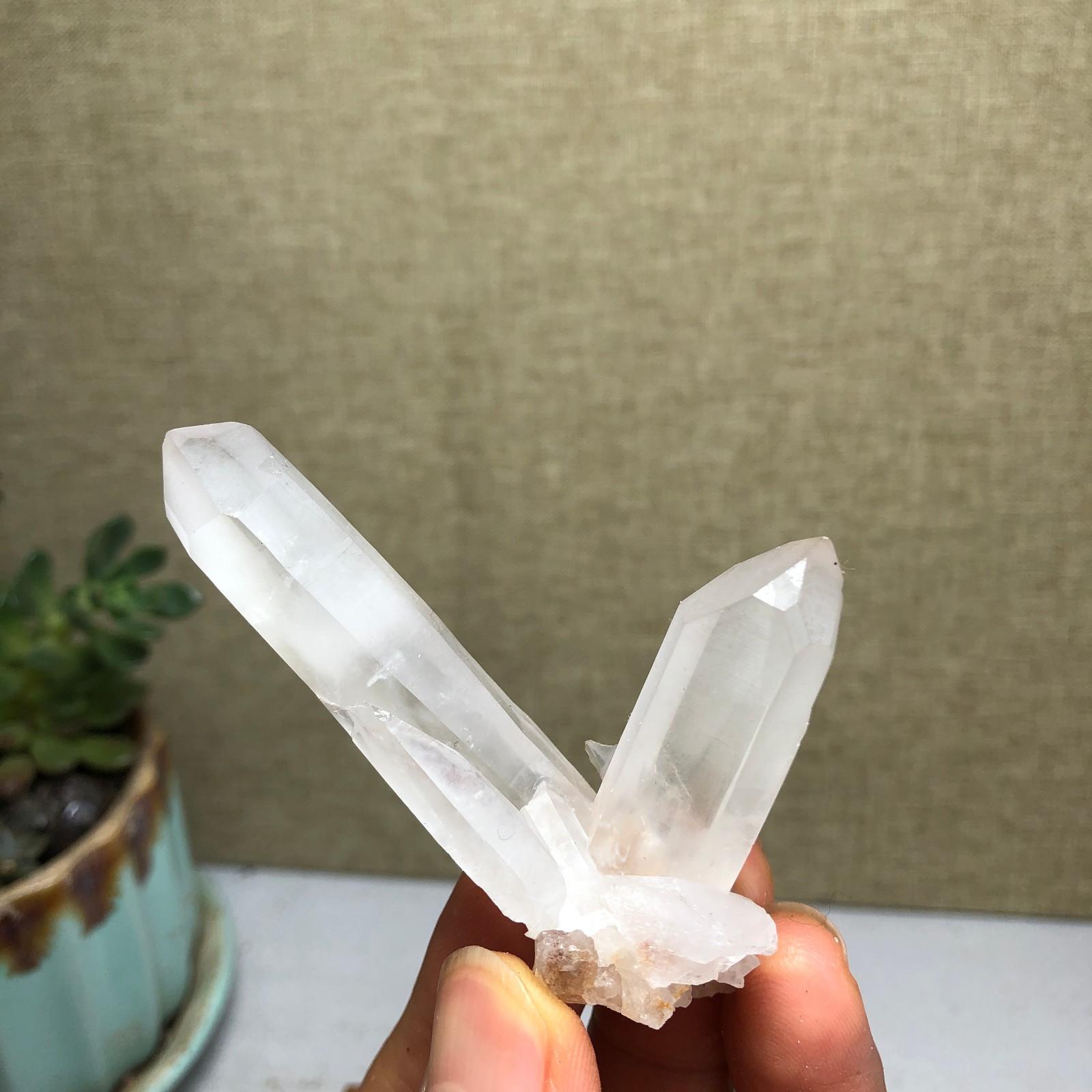 50mm Top Natural crystal clusters pretty Quartz Mineral Specimen 33g A5478