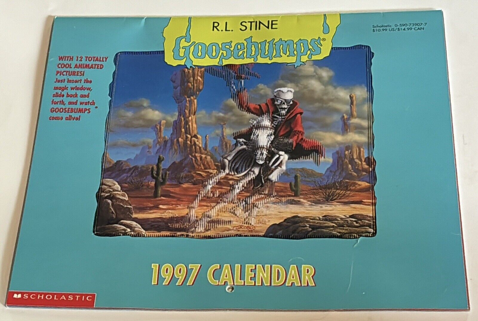 Vintage Goosebumps R. L. Stine 1997 Scholastic Calendar w/Magic Window