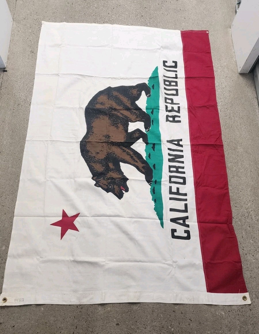 Vtg 4\' X 6\' California Flag See Pics Vtg 4\' X 6\' California Flag See Pics