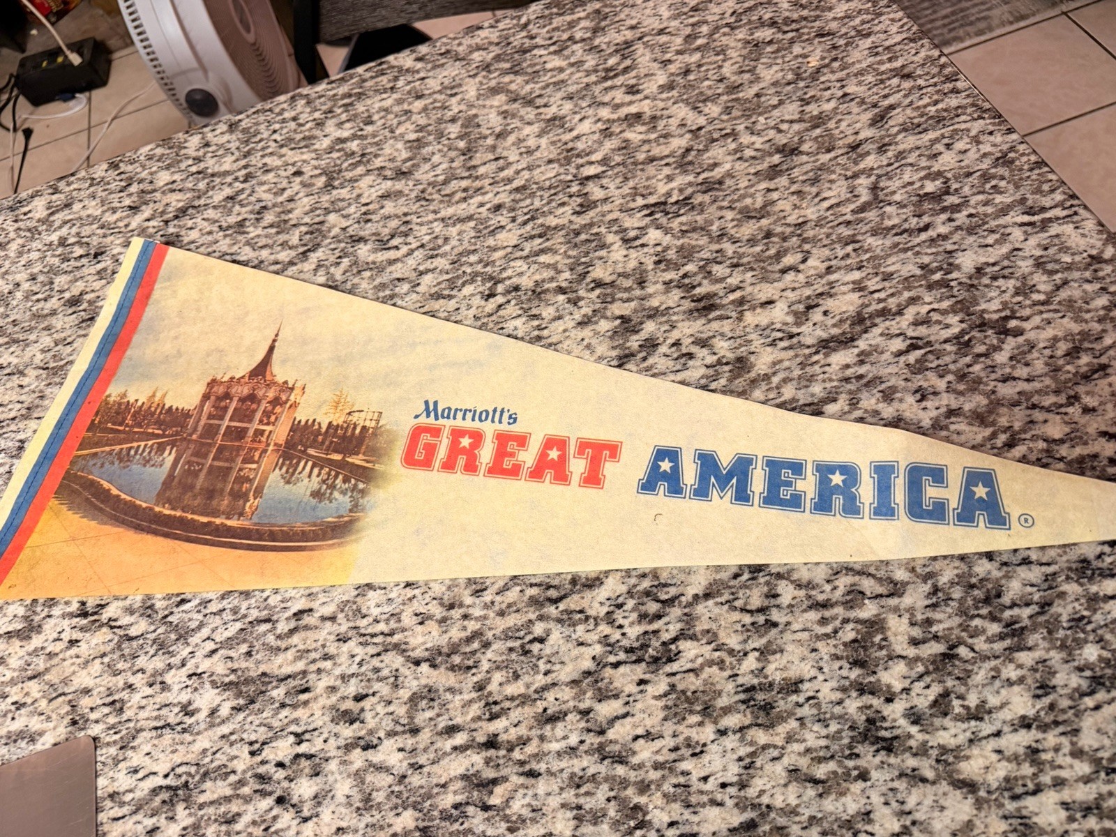 Vintage Marriott's Great America Pennant Flag Souvenir