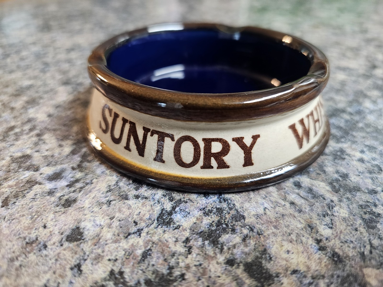 Vintage Suntory Whisky Japanese Distillery Pottery Cigarette Cigar Ashtray