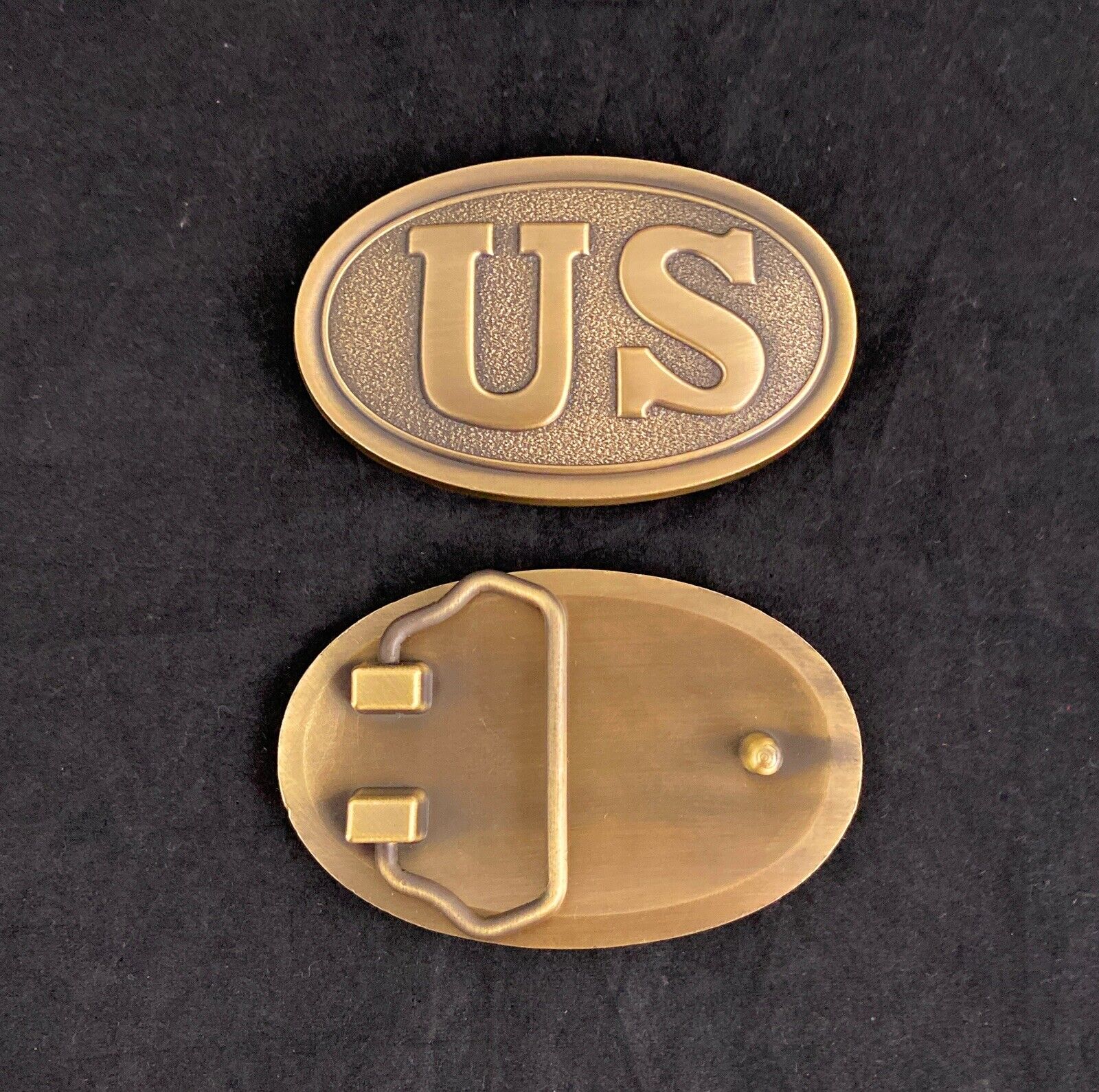 🌟 US Army Civil War Union Enlisted Solid Brass Belt Buckle, Antique Style Repro