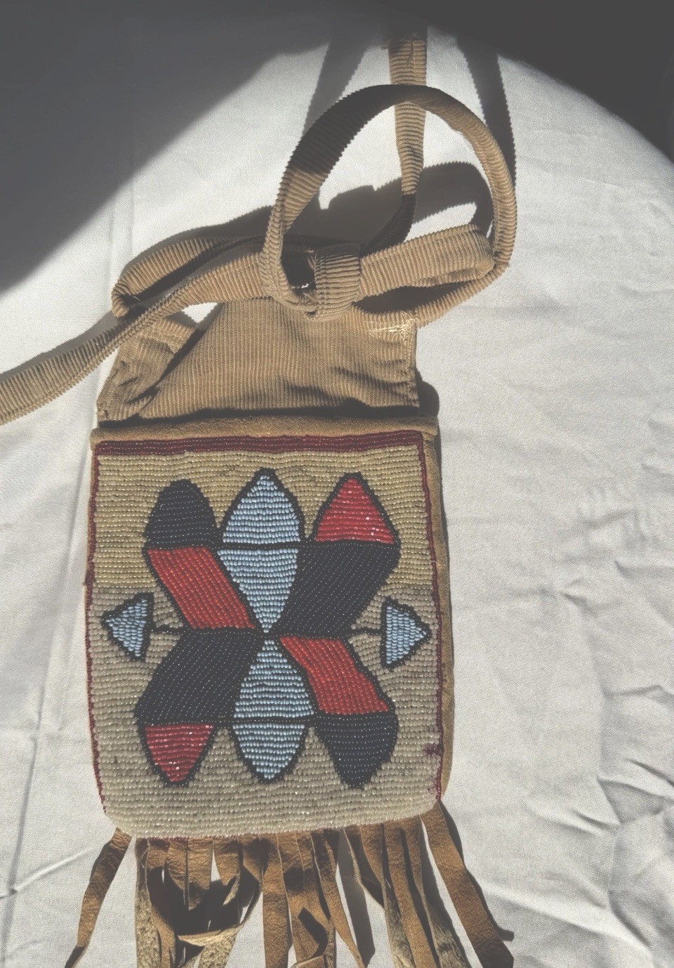 Native American Early 1900’s Pouch.  Uneven Beading HandMade, Modified.  Plains?