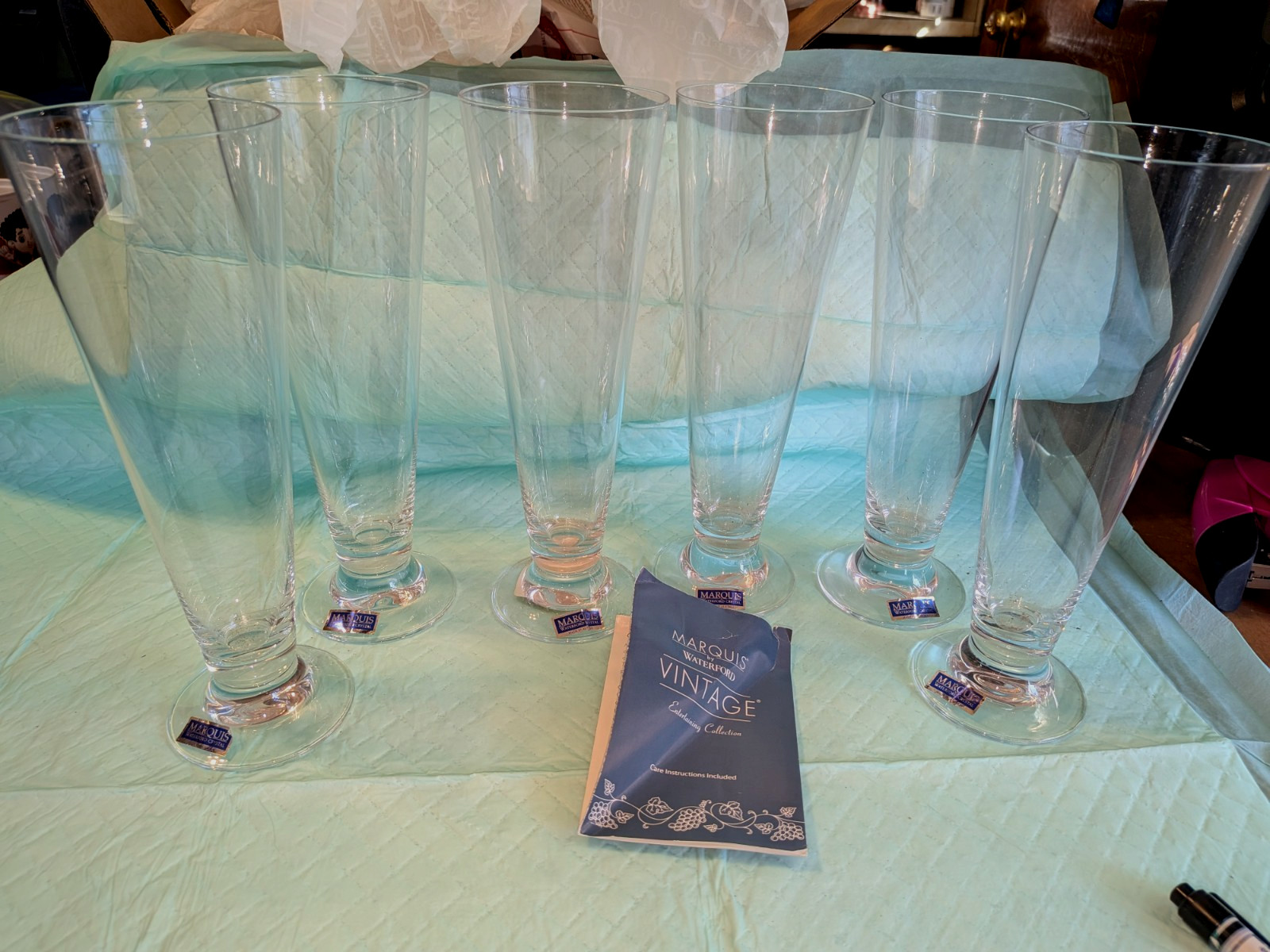 New Set of 4 Marquis By Waterford THE VINTAGE PILSNER Glasses IOB