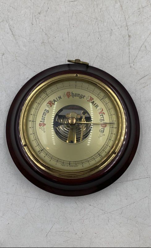 Vintage Stormy Rain Change Fair Very Dry Analog Weather Station Barometer