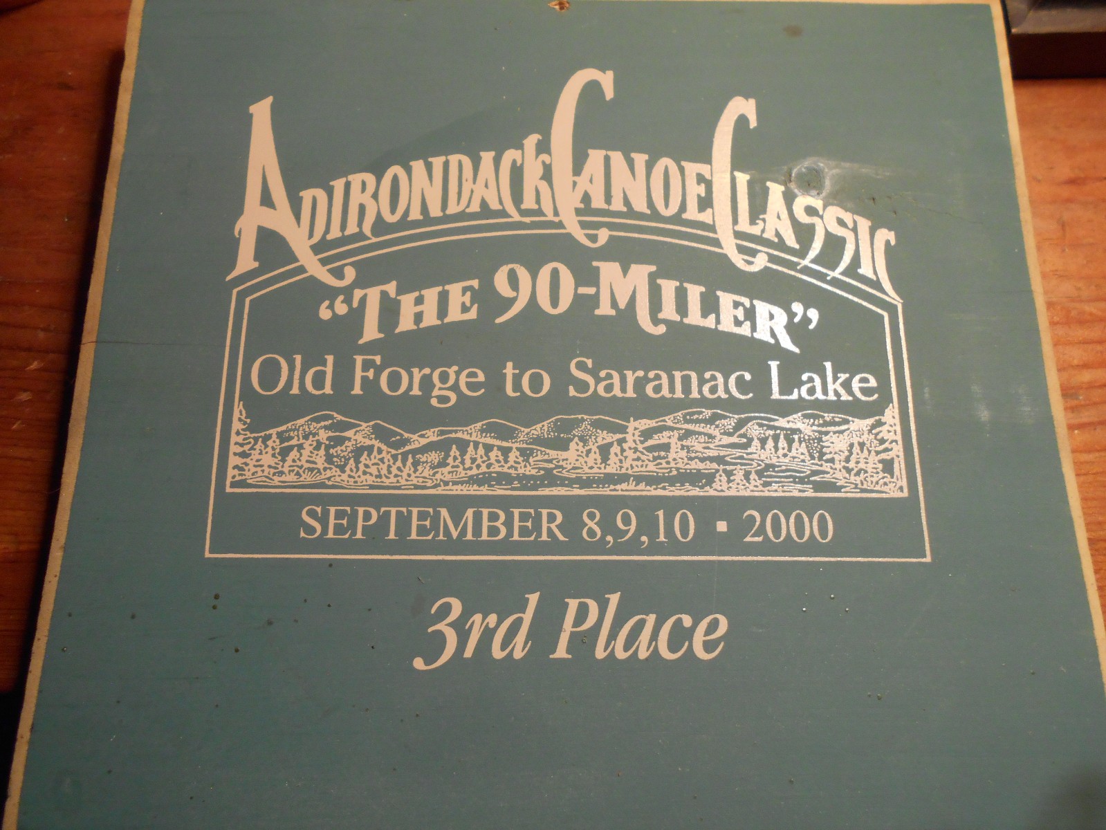 INLET NY ADIRONDACK VINTAGE 90 MILER CANOE RACE AWARD OLD FORGE BLUE MT RAQUETTE