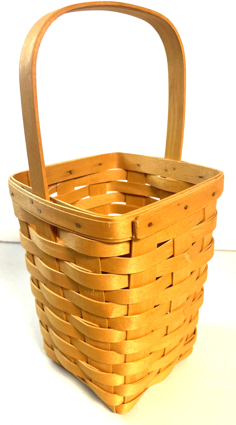 Longaberger 1998 Large Peg Basket Handwoven USA Honey 8.5 Longaberger 1998 Large Peg Basket Handwoven USA Honey 8.5