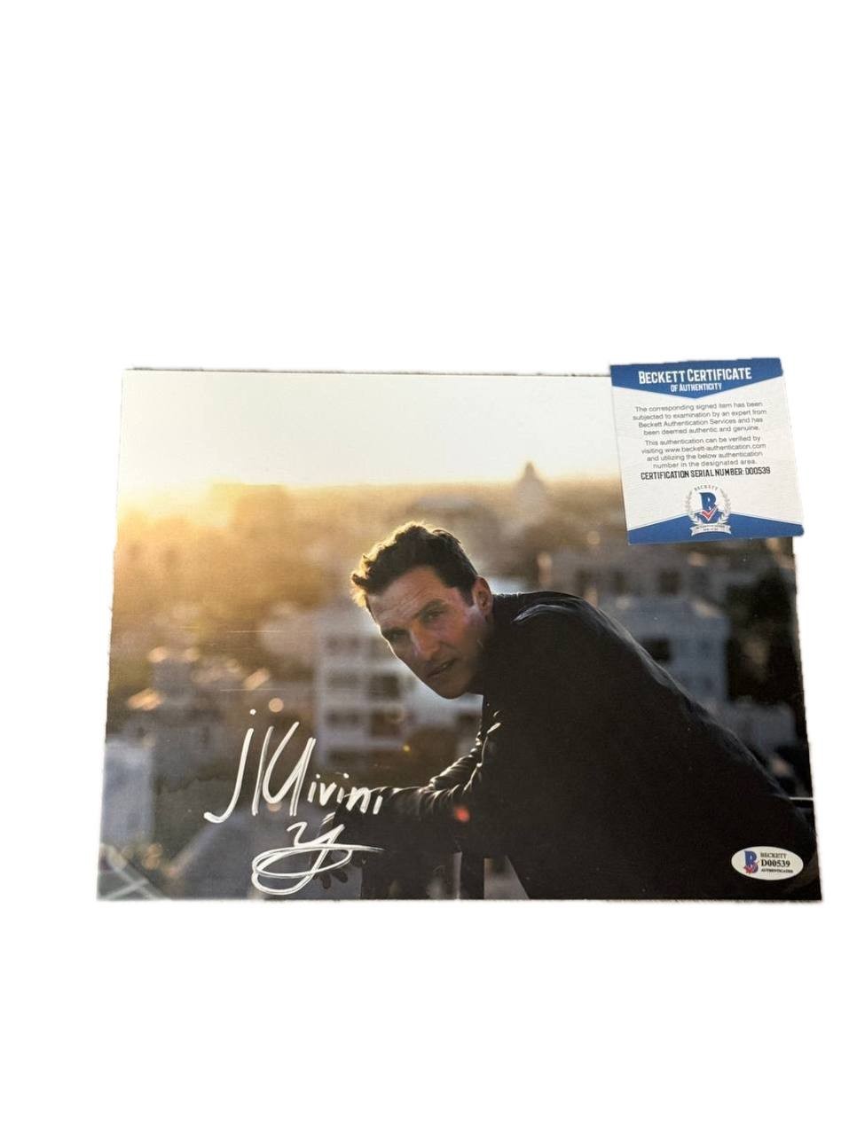Matthew McConaughey Autographed Signed 8x10 Photo Beckett BAS Certificate