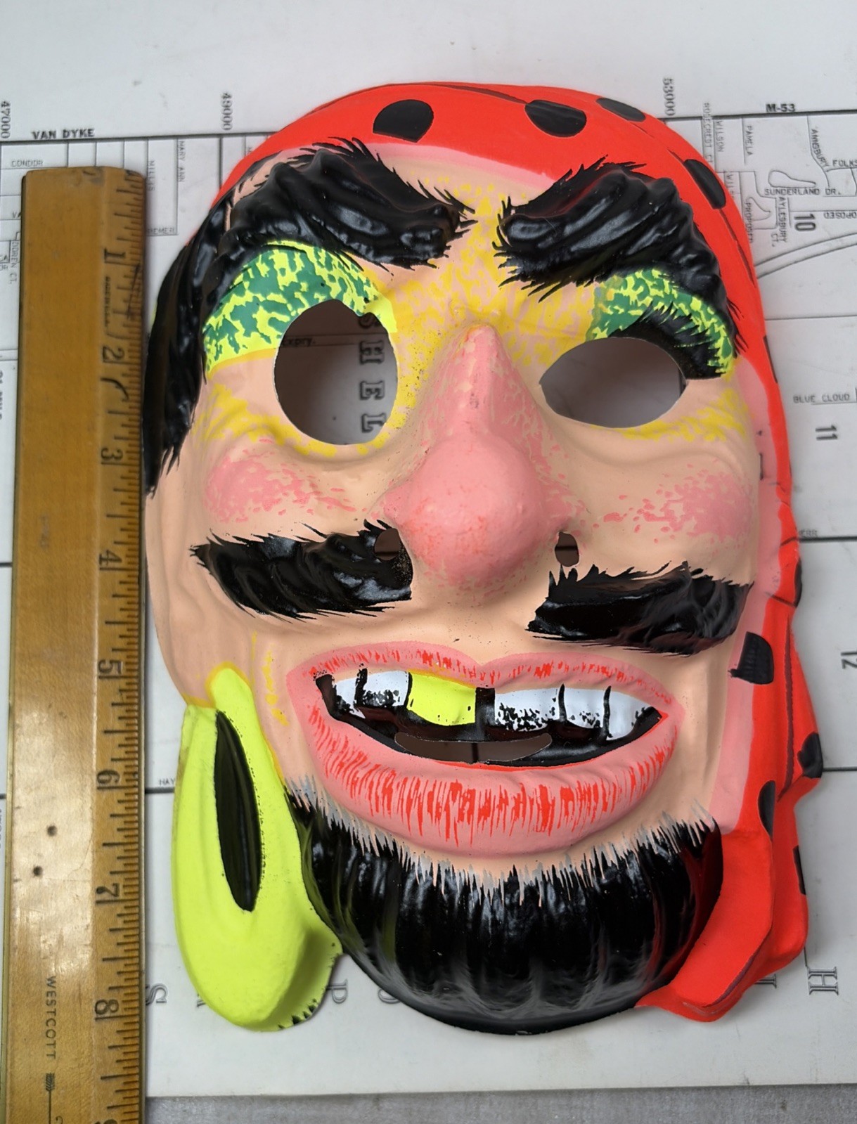 Vintage Ben Cooper 1960’s or 1970s Plastic Pirate Halloween Mask Vintage Ben Cooper 1960’s or 1970s Plastic Pirate Halloween Mask