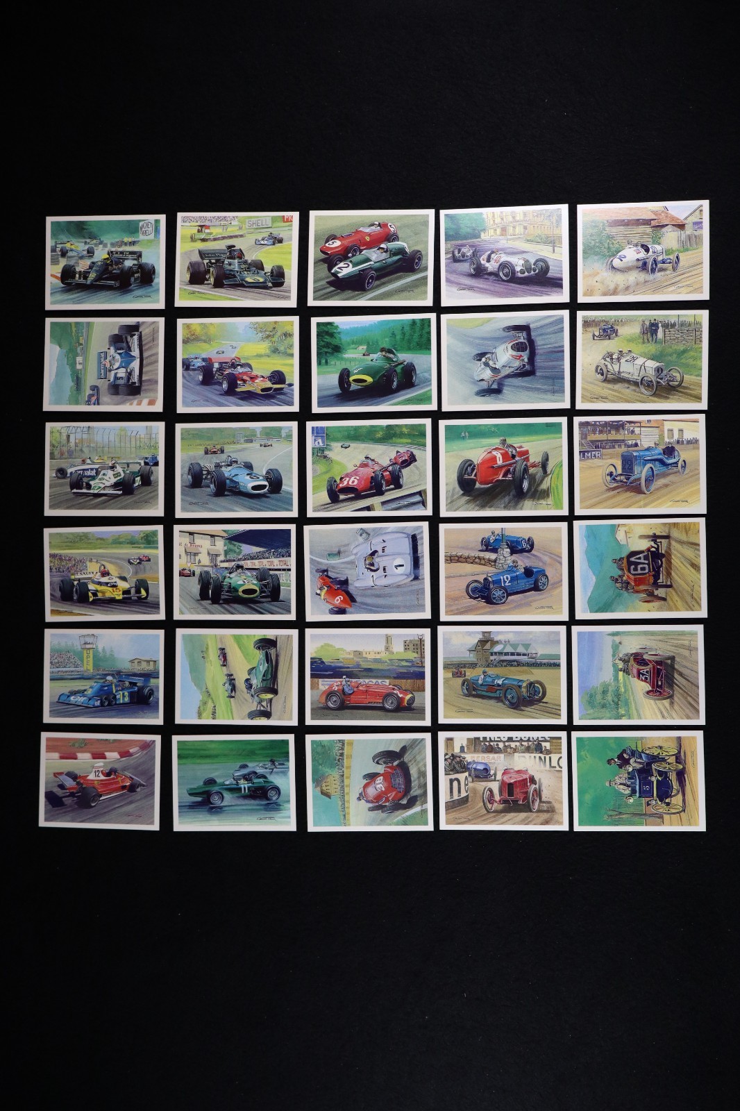 Tom Thumb Cigar Cards History of Motor Racing 1986 Complete Set 30