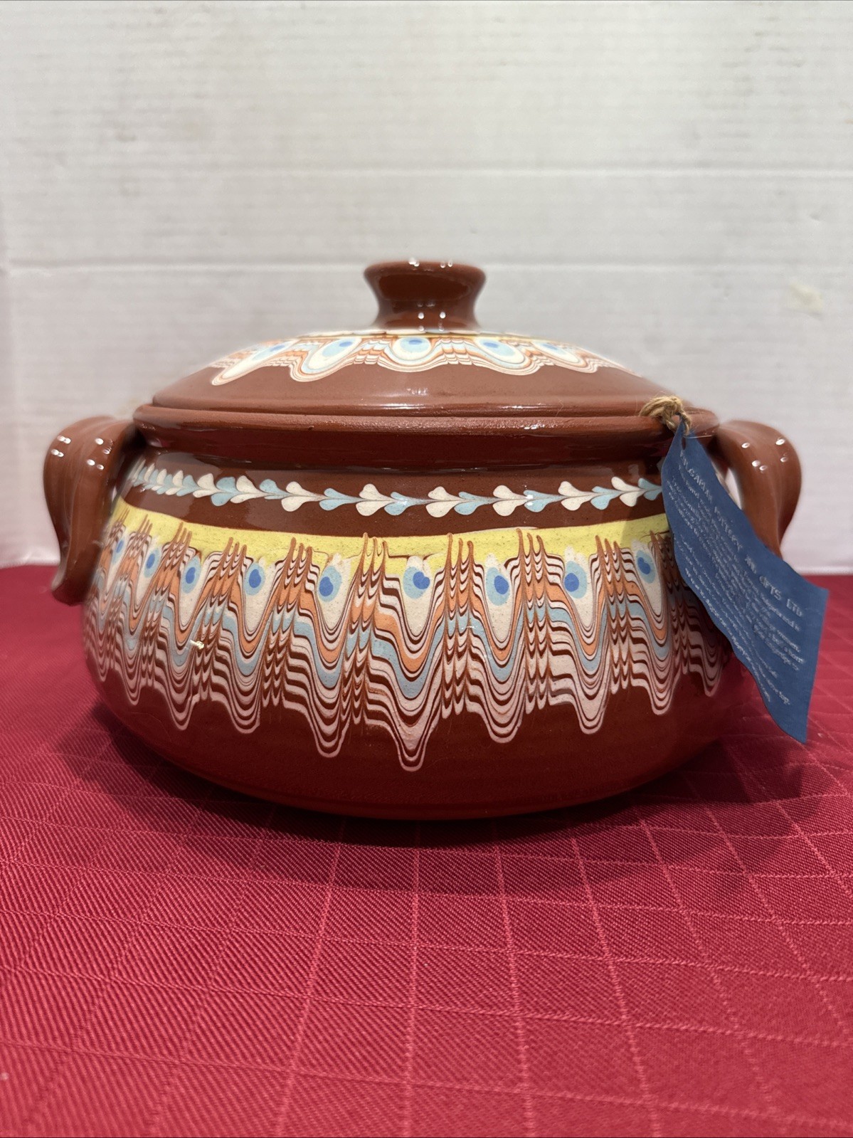 Handmade Traditional Bulgarian Casserole Dish From Troyan, Bulgaria 3 Qt