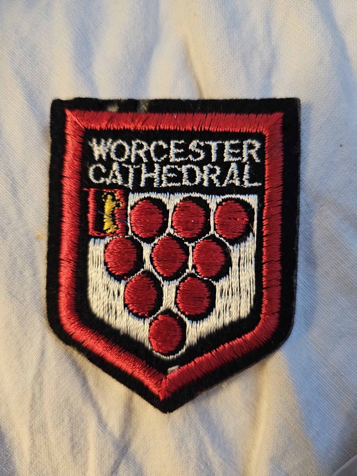 Worcester Cathedral Patch 70s Sew On Embroidered Vtg Travel Rare England