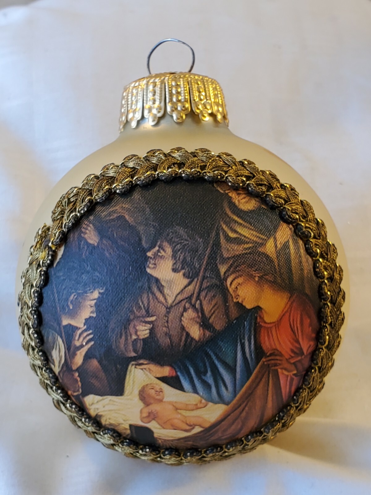 Vintage West Germany ornament Mercury Glass and cloth 4 inch box 15