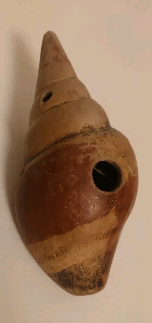 pre columbian peruvian Style Seashell Konch Ocarina Whistle