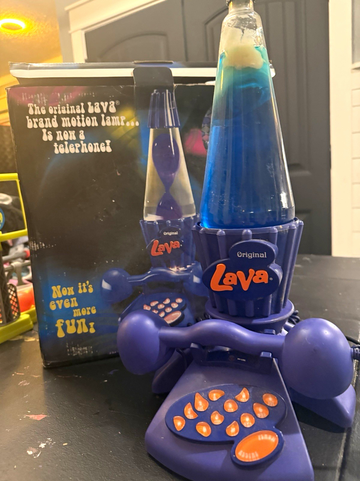 Lava Lamp Novelty Telephone Retro 2000s with box RARE missing cap