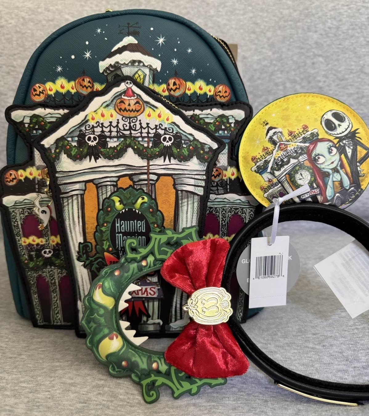 Disney Club 33 Nightmare Before Christmas Loungefly Backpack & Ear Set WGiftBag Disney Club 33 Nightmare Before Christmas Loungefly Backpack & Ear Set WGiftBag