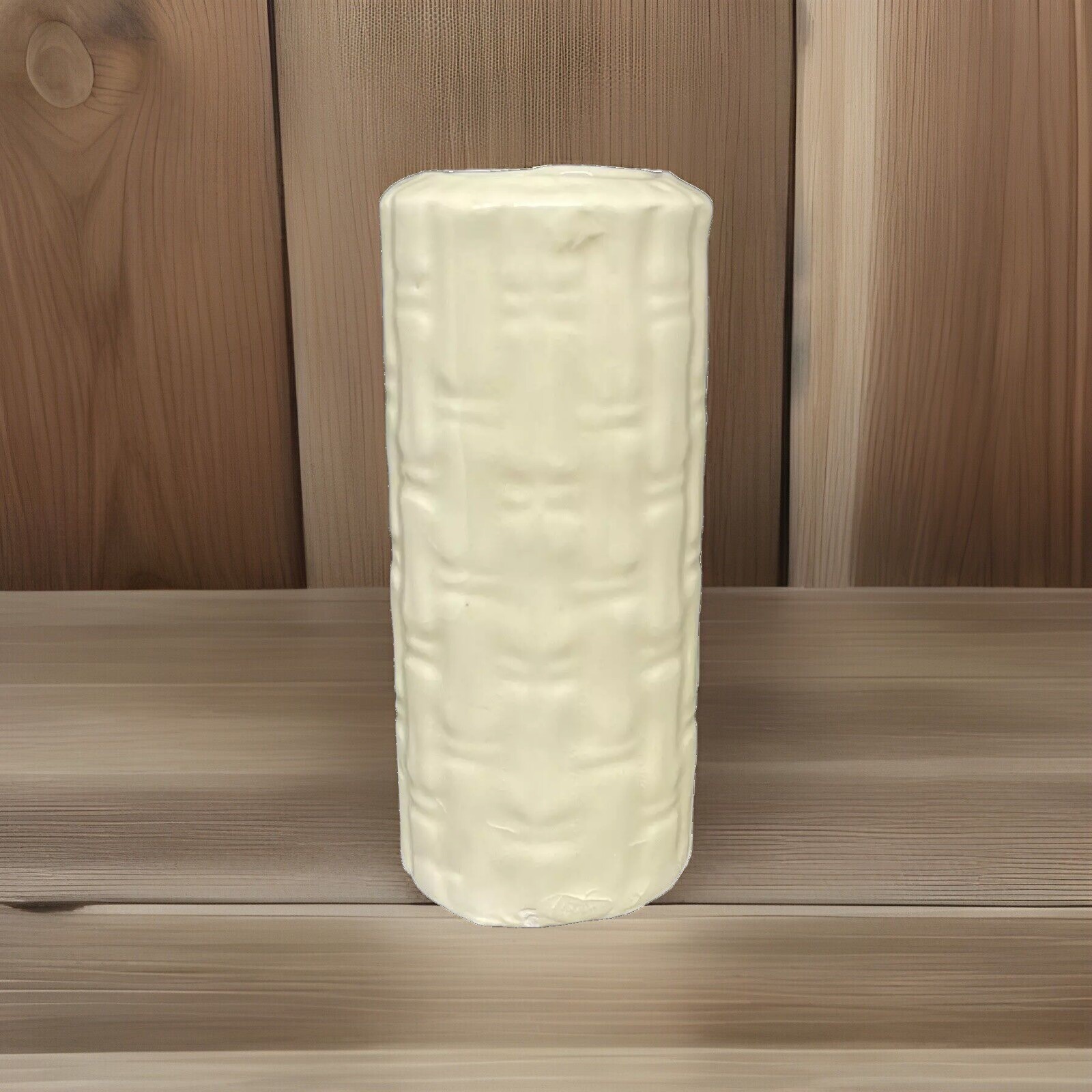 Vintage Shawnee bamboo floral vase Ivory Glazed 5 in tall
