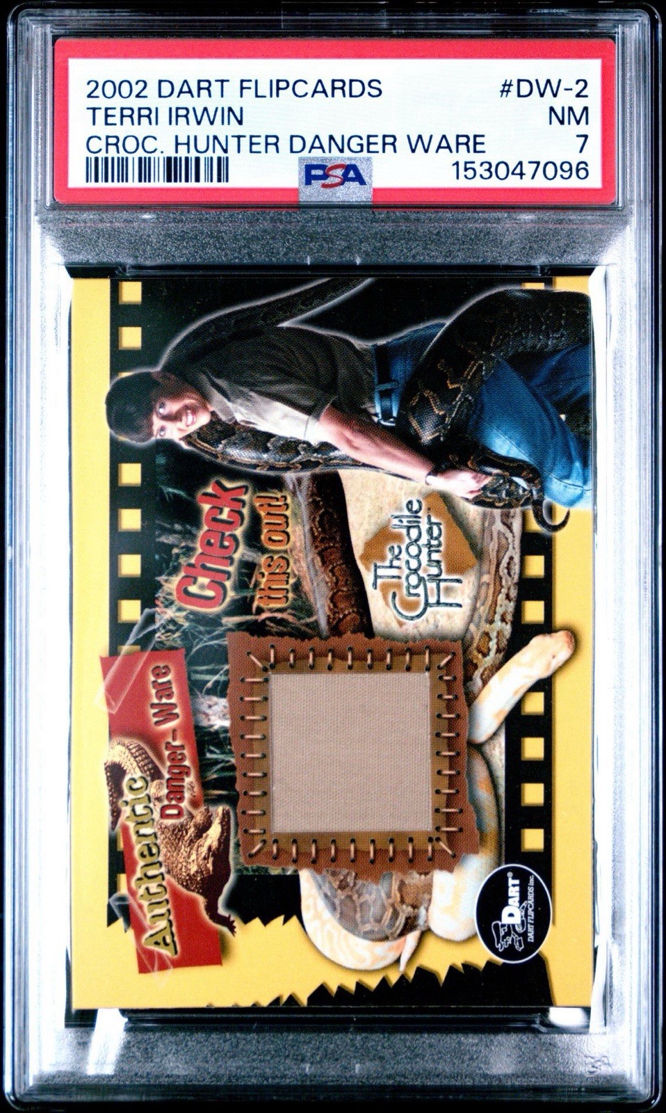 2002 Dart Flipcards Terri Irwin Crocodile Hunter Shirt Relic #DW-2 PSA 7 2002 Dart Flipcards Terri Irwin Crocodile Hunter Shirt Relic #DW-2 PSA 7