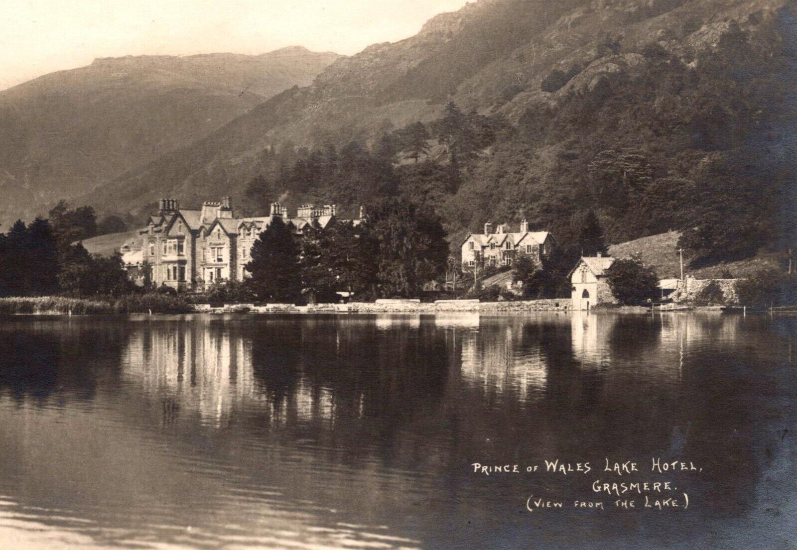 RPPC UK Grasmere Prince of Wales Lake Hotel Cumbria District Photo Postcard View