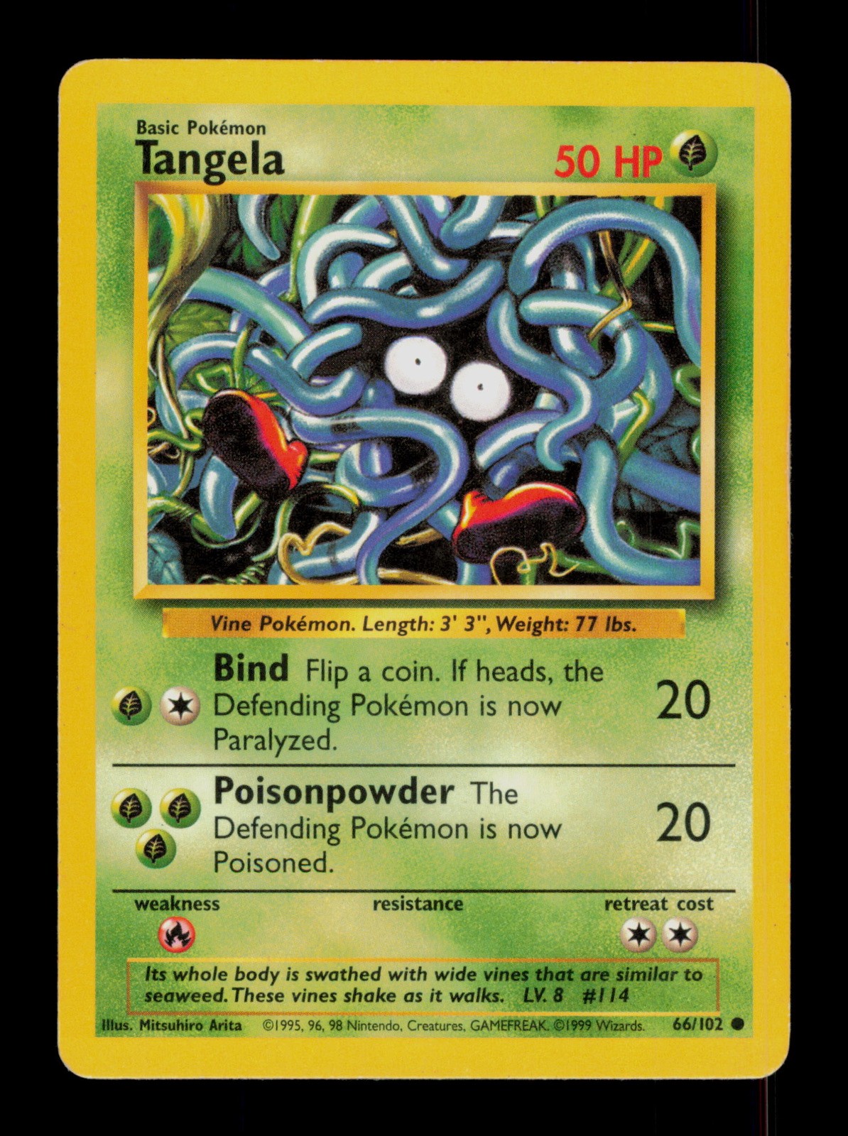 Tangela 66/102 Pokemon Base Set Trading Card TCG Tangela 66/102 Pokemon Base Set Trading Card TCG