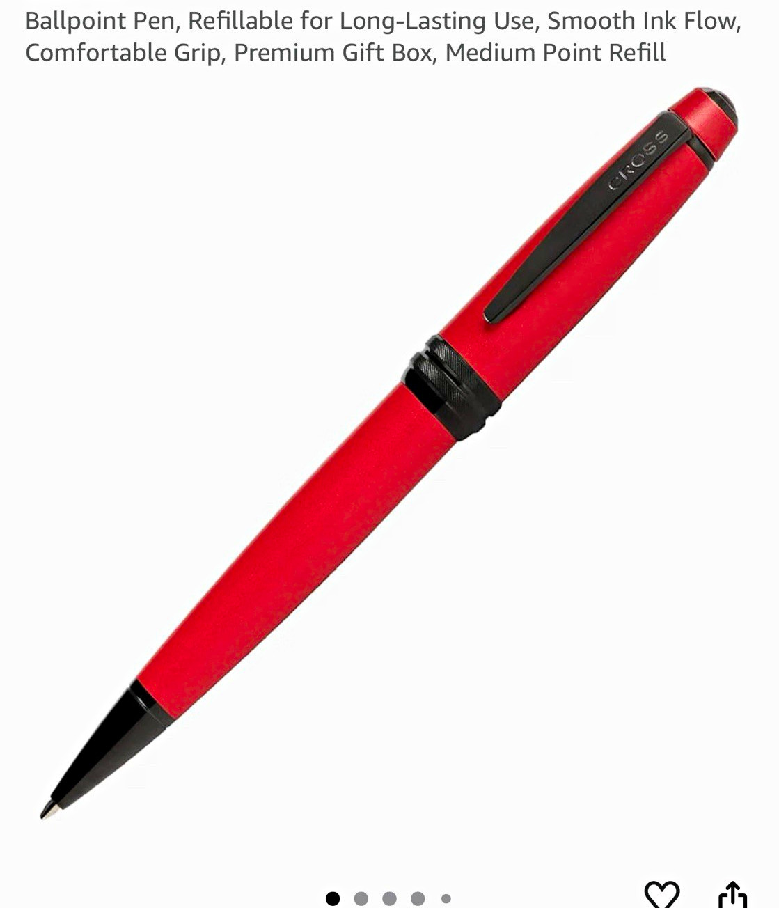 Cross Bailey Matte Red Lacquer Ballpoint Pen, Black Ink, Refillable, Gift Box Cross Bailey Matte Red Lacquer Ballpoint Pen, Black Ink, Refillable, Gift Box