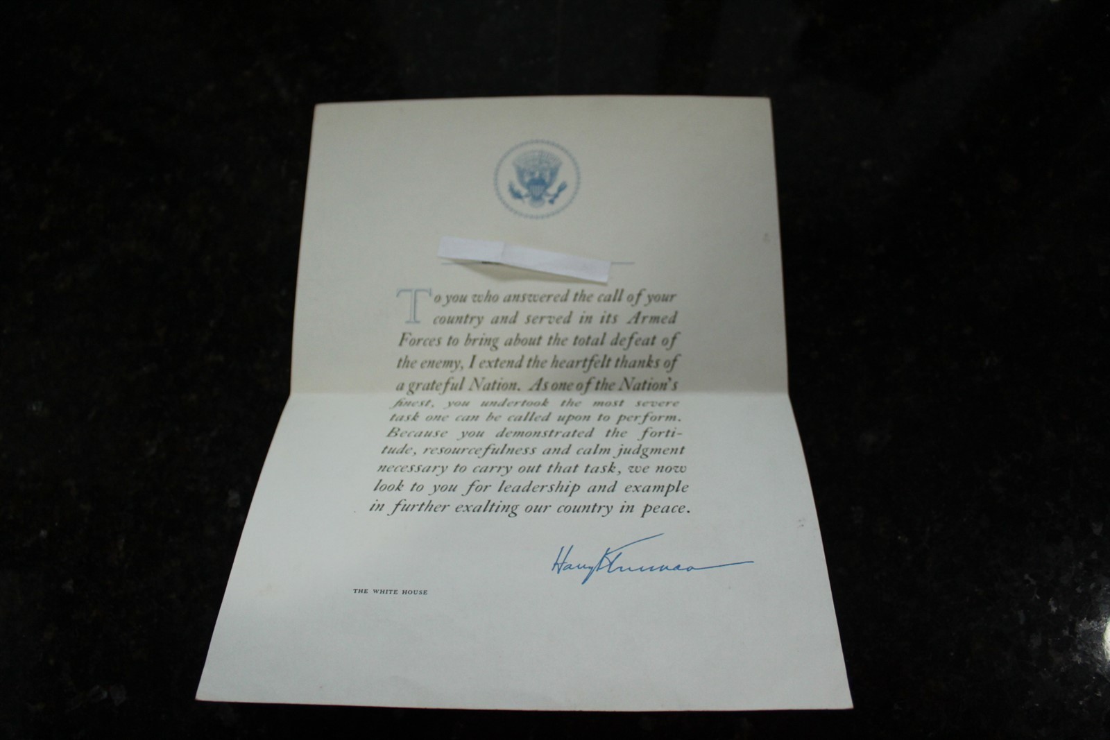 Vintage 1945-1953 Letter Of Thanks Stock Letter To Servicemen 