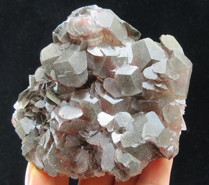 248g iridescent Pyrite in red Calcite crystals minerals specimen,Daye,#China